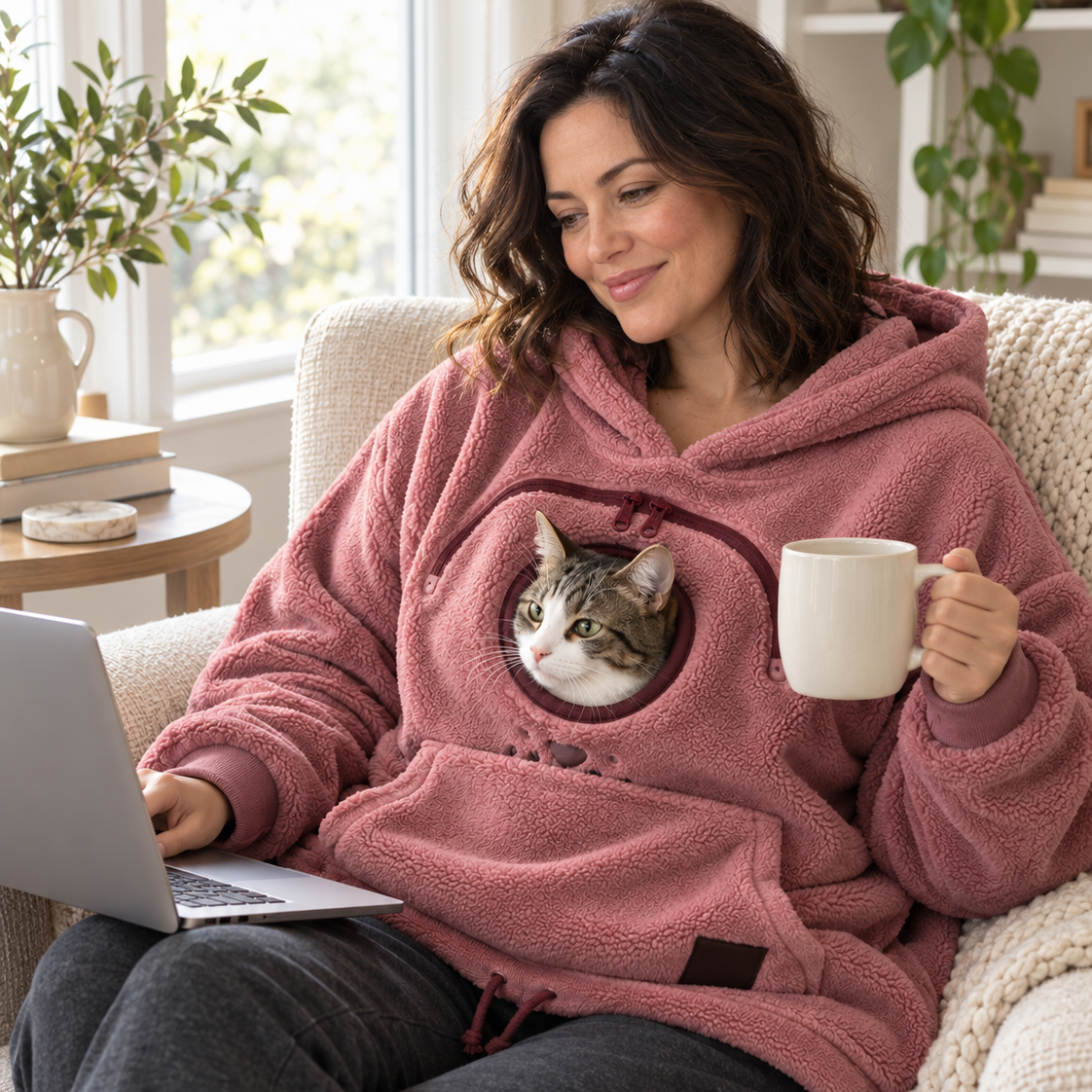 ⏰LAST DAY 50% OFF 🐾 Cozy Pet Carrier Hoodie — Built-In Pouch for Cats & Small Dogs