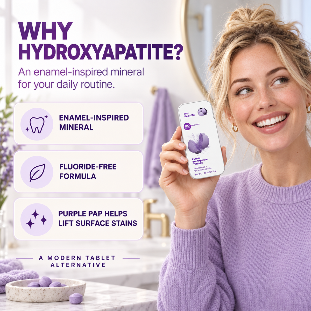 Stycove Purple Toothpaste Tablets w/ Hydroxyapatite & PAP (90)
