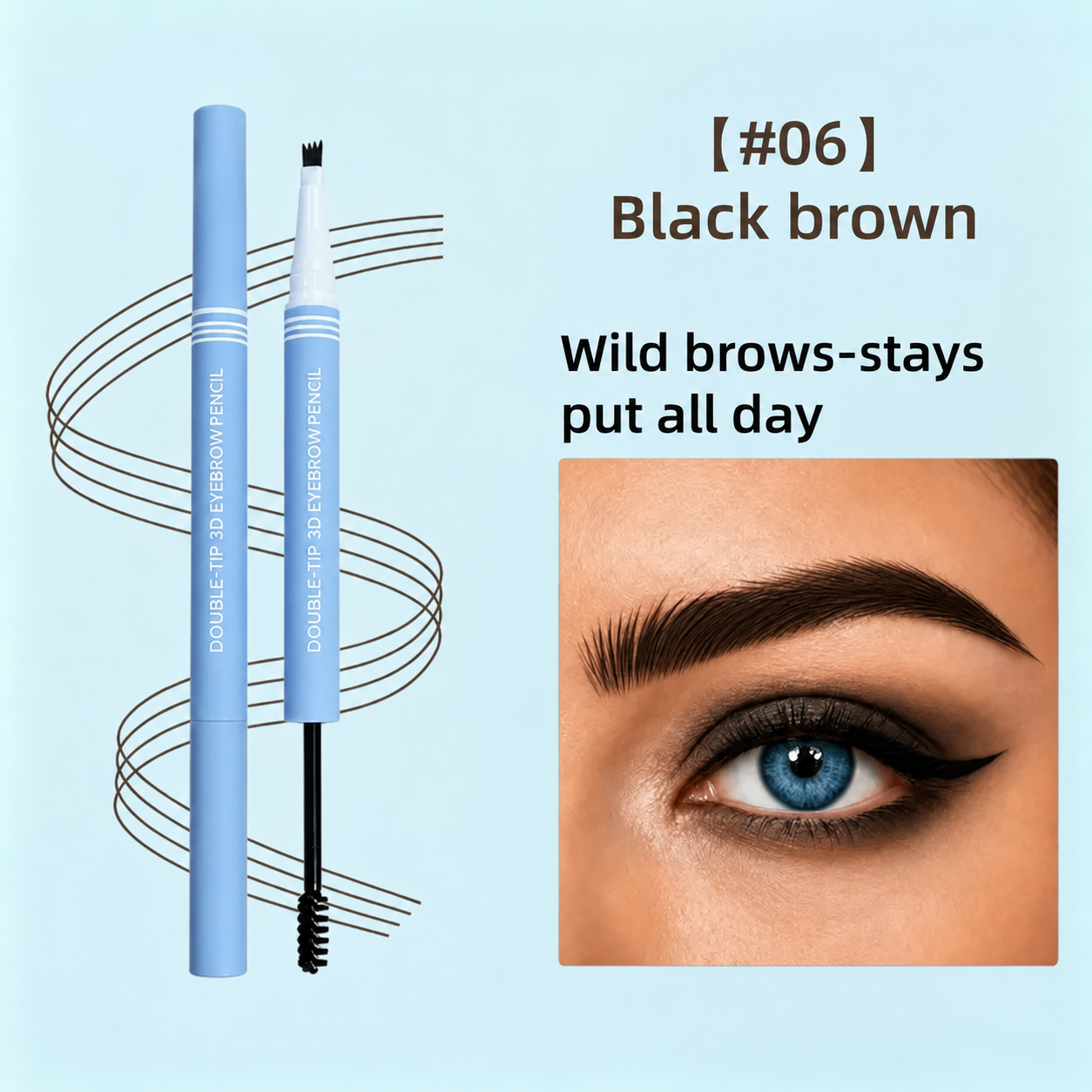 Stycove Waterproof 2-in-1 Micro-Fork Eyebrow Pen & Tinted Gel