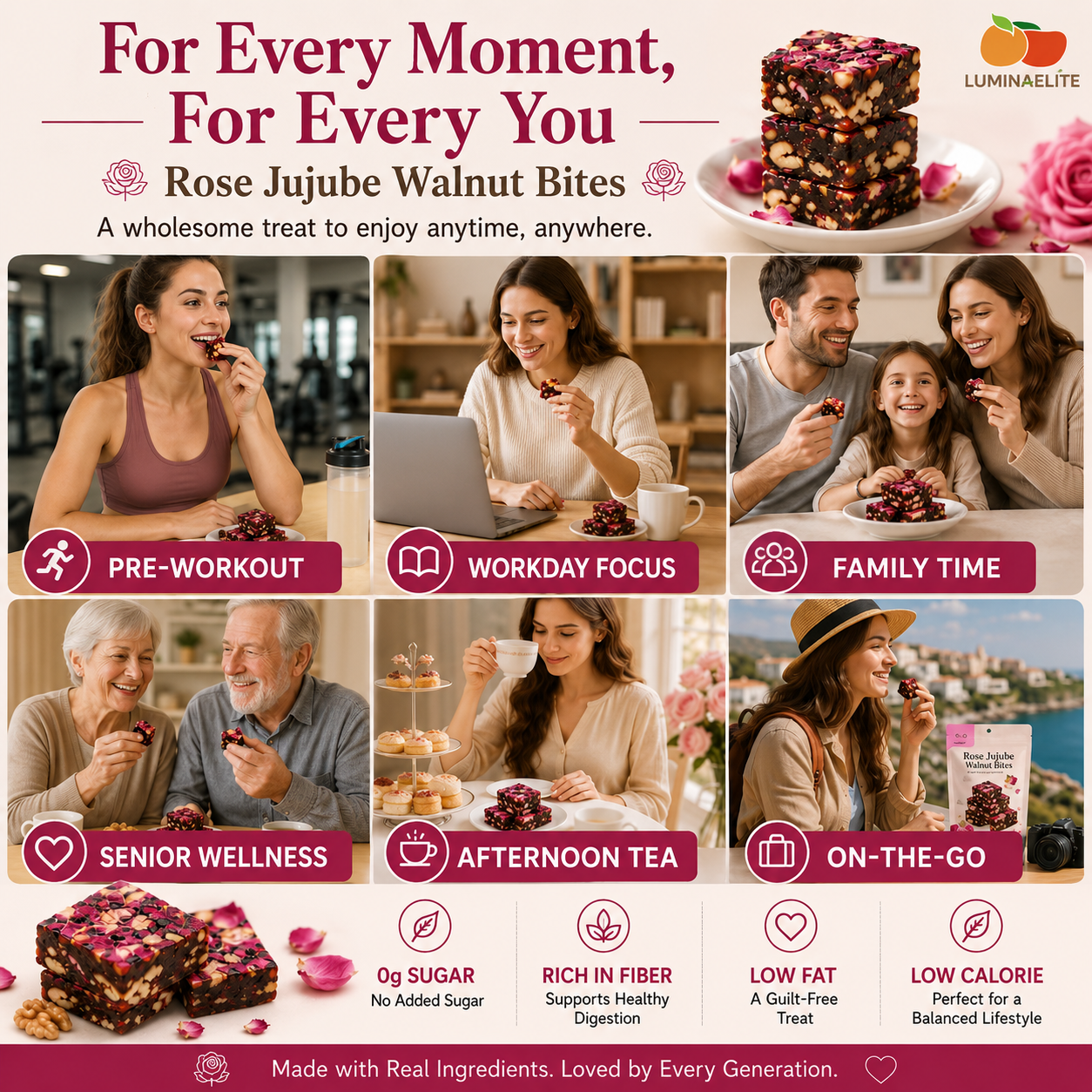 Zero Added Sugar Rose Jujube Walnut Bites-Zuckerberg