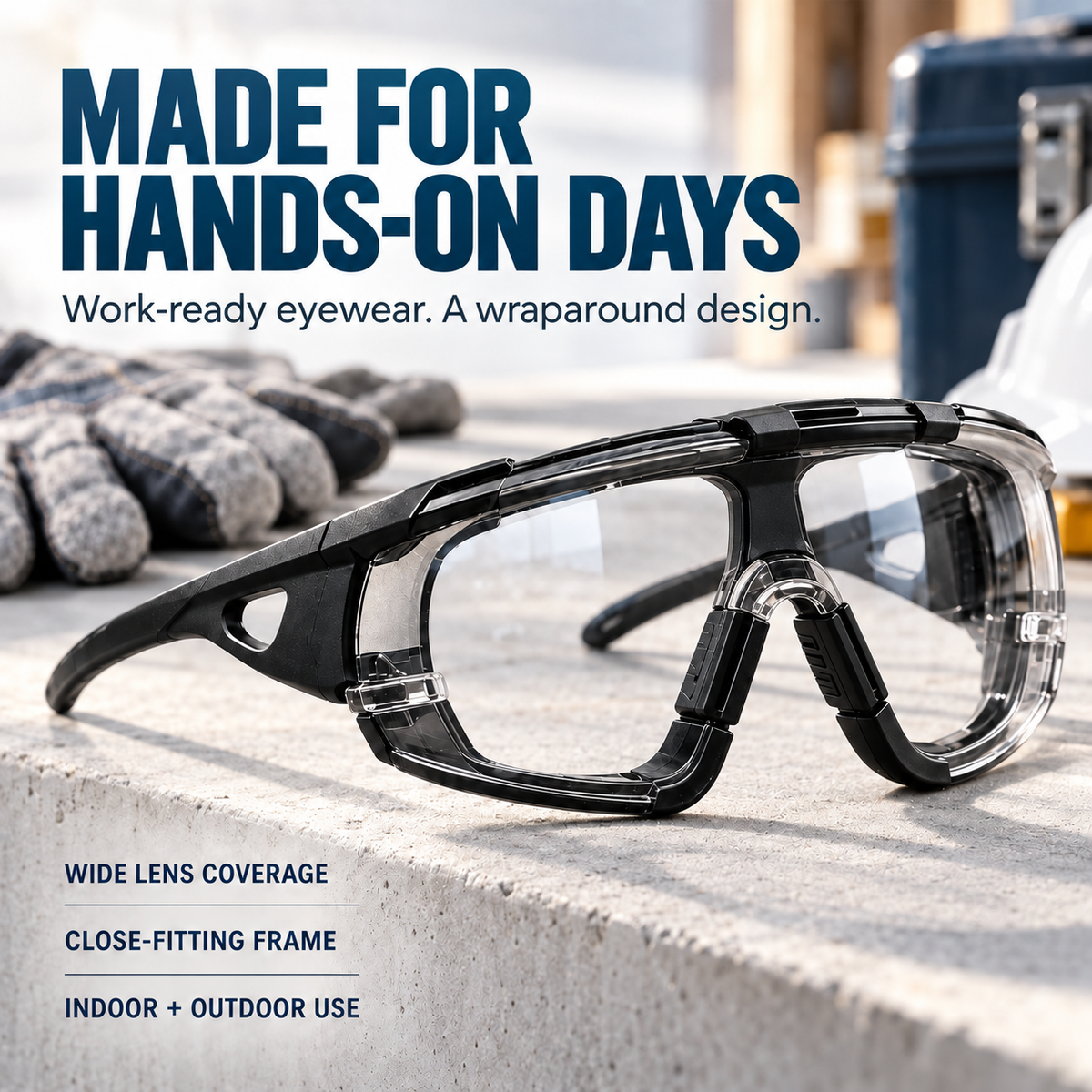 🕶️ Photochromic Safety Glasses – Indoor & Outdoor Impact Protection
