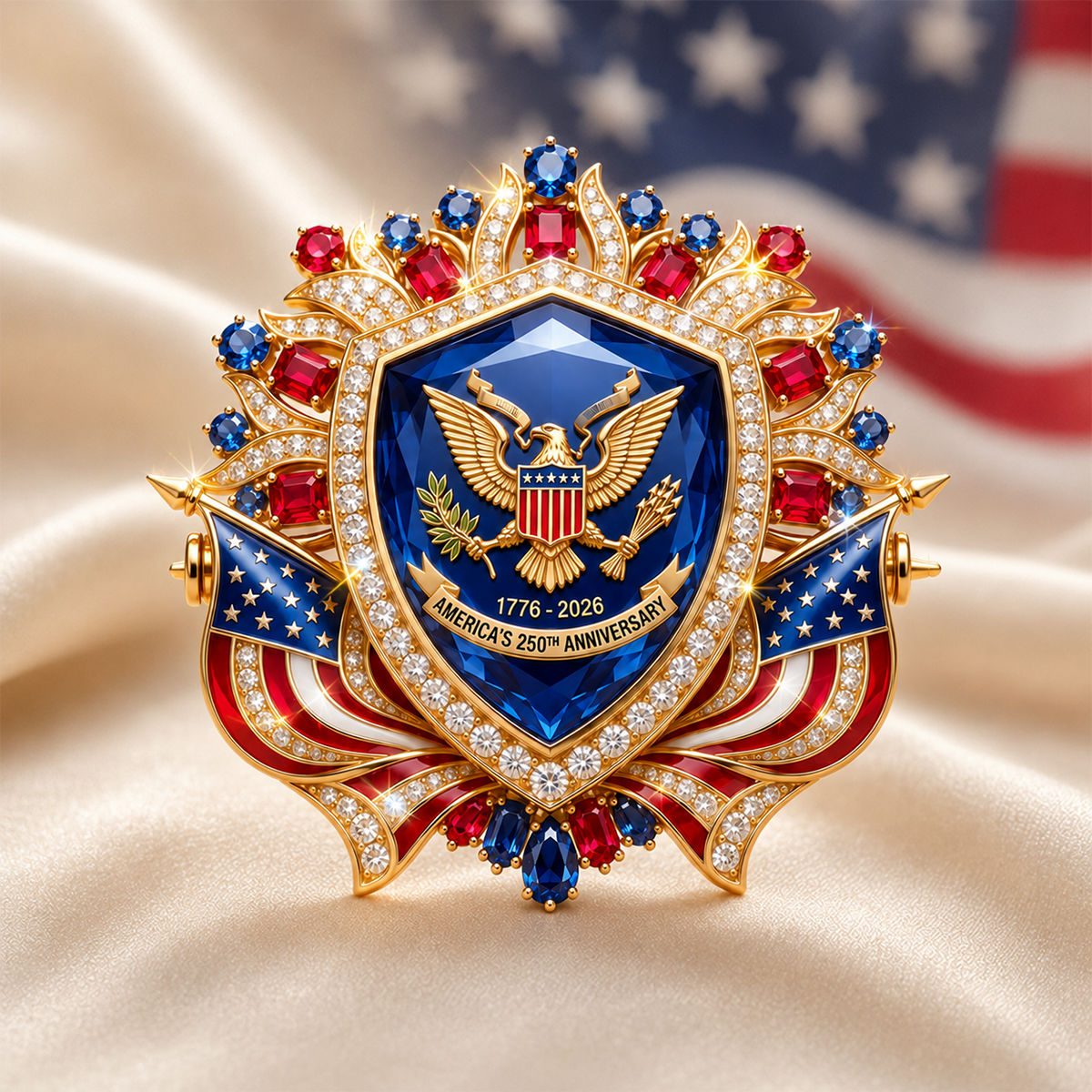 US 250th Anniversary Brooch Pin