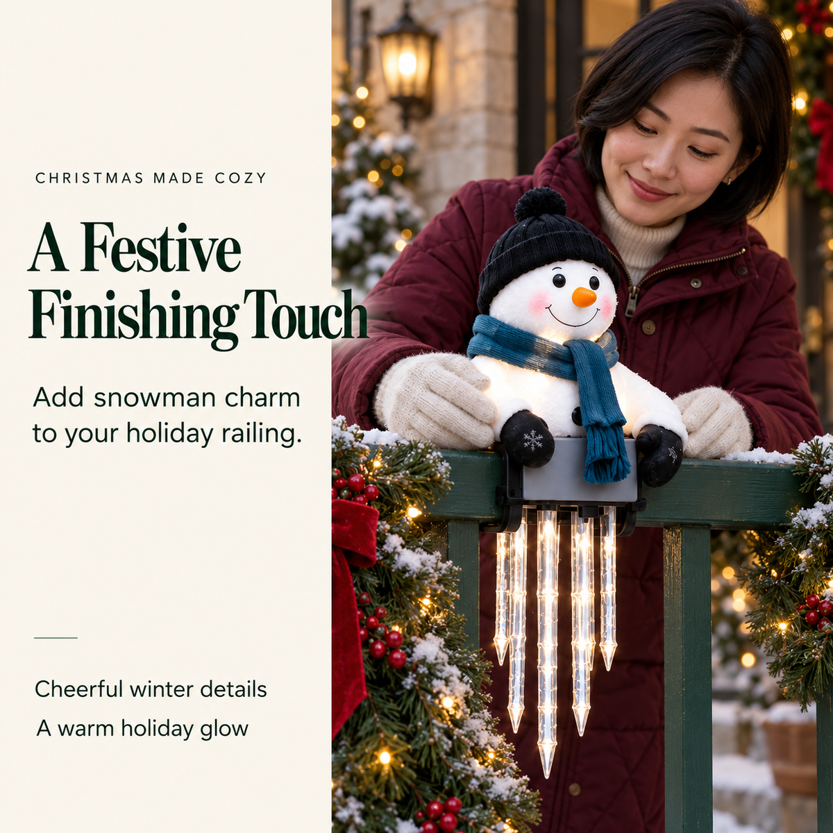 ☃️WinterGlow Snowman Icicle Light Decor