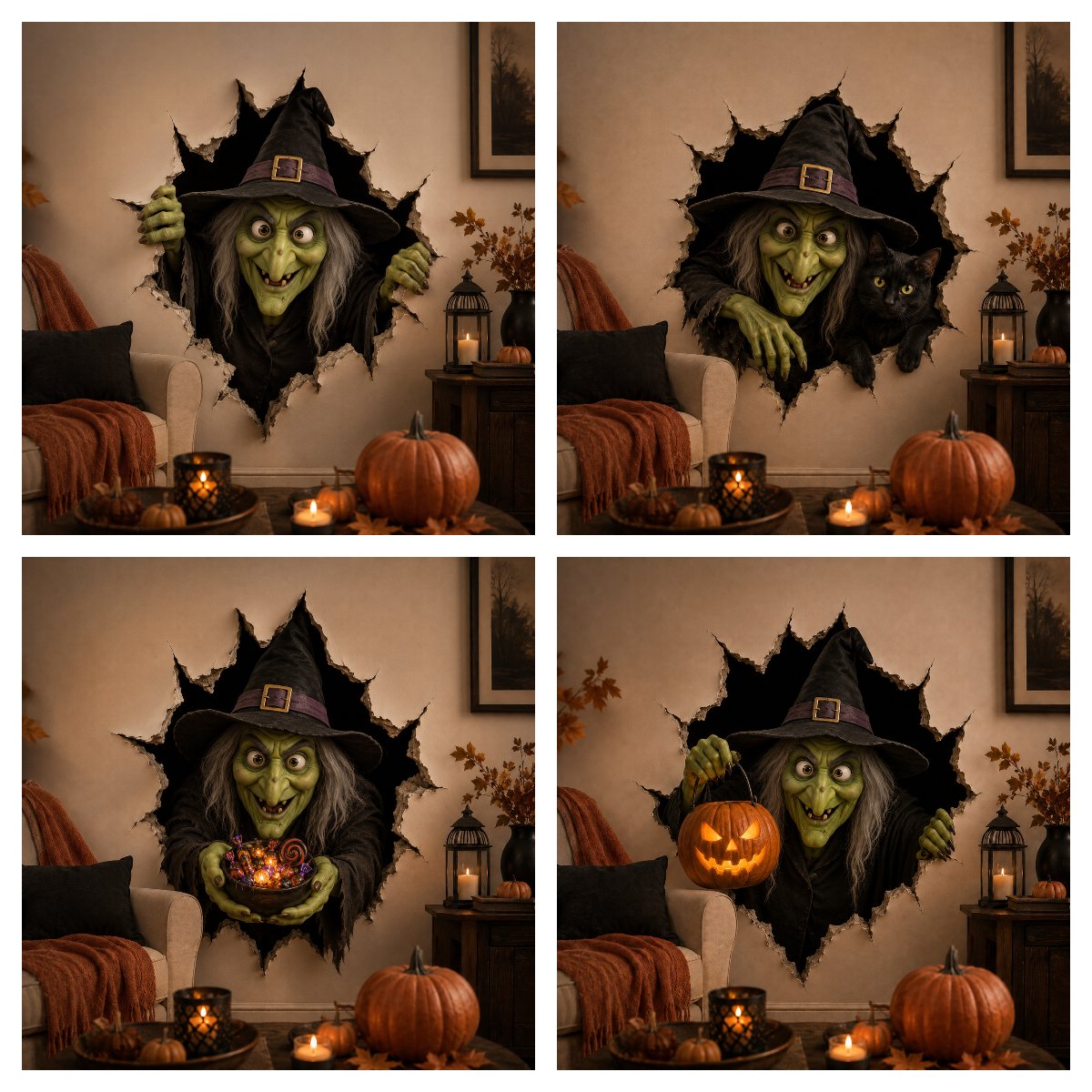 Halloween Break-In 3D Wall Decals