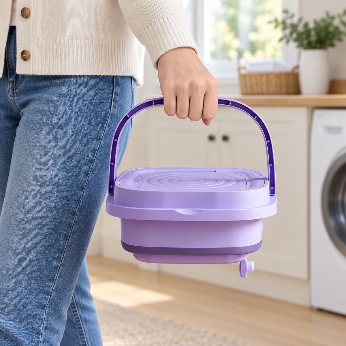 🧺 8L Portable Foldable Washing Machine with Spin Dryer – Compact Washer for Underwear & Socks