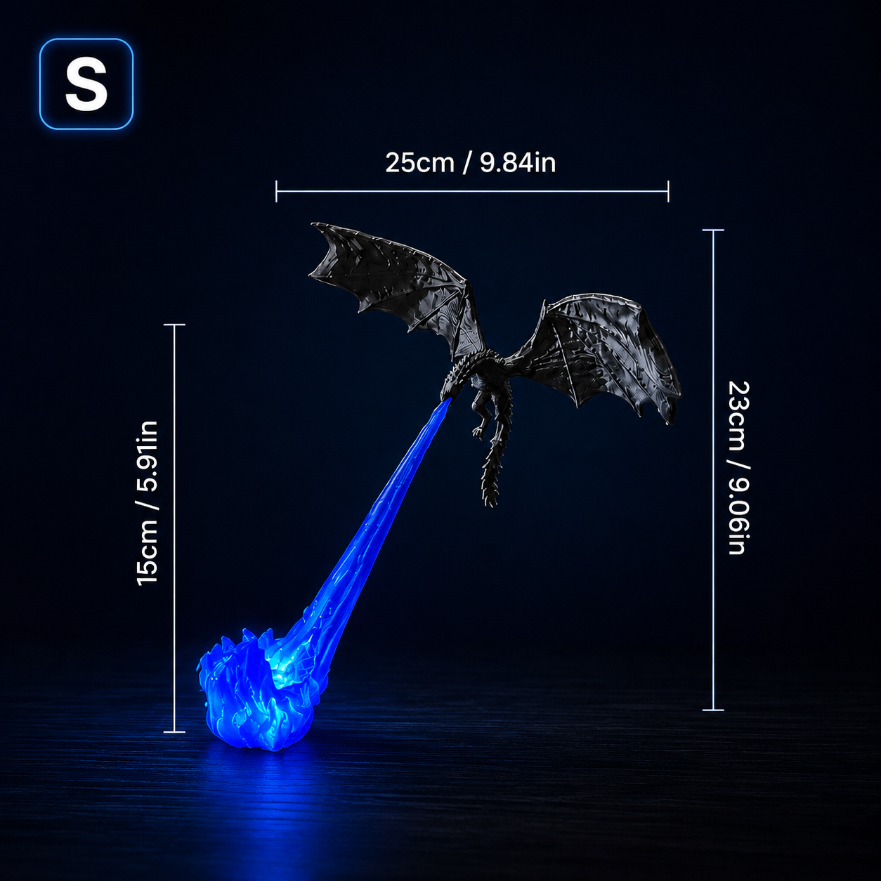🔥 HOT SALE 🐉| 3D Fire-Breathing Dragon LED Display – Fantasy Bookshelf Decor with Glowing Flame
