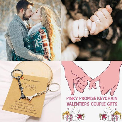 🎁 Valentine’s 2PCS Pinky Promise Keychains, Perfect Couple Gift