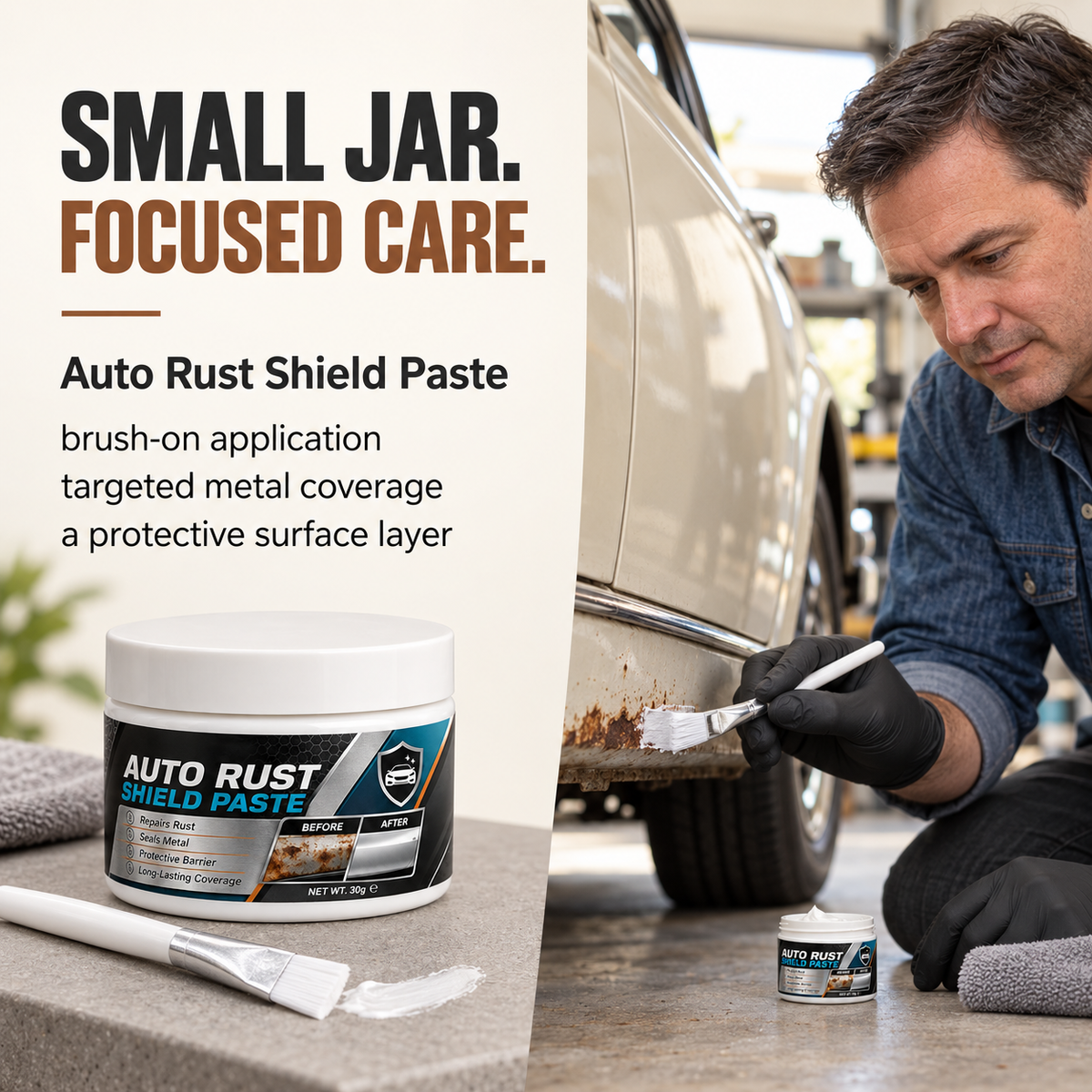 🚗Car Metal Rust Repair Paste‑ Auto Rust Shield Anti‑Corrosion Restoration Cream, Long‑Lasting Protective Barrier for Car Metal Surfaces