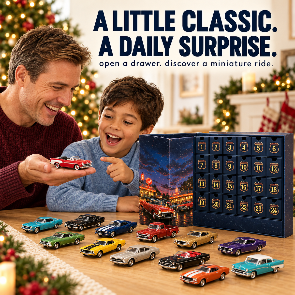 24 Days of Classic American Cars Advent Calendar – 24 Vintage Ride Collectibles for Car Lovers