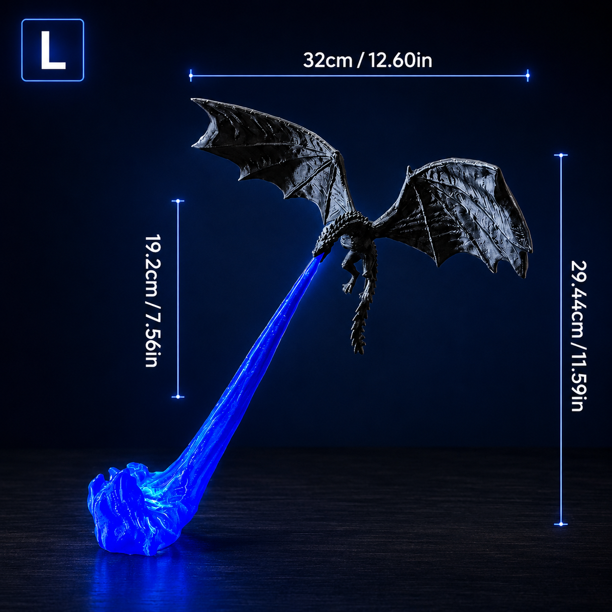 🔥 HOT SALE 🐉| 3D Fire-Breathing Dragon LED Display – Fantasy Bookshelf Decor with Glowing Flame