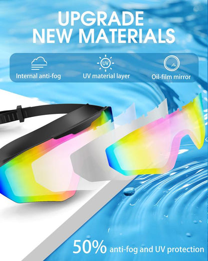Panoramic Anti-Fog Swim Goggles Set 🏊‍♂️ Crystal-Clear Vision, No Leaks, No Fog!
