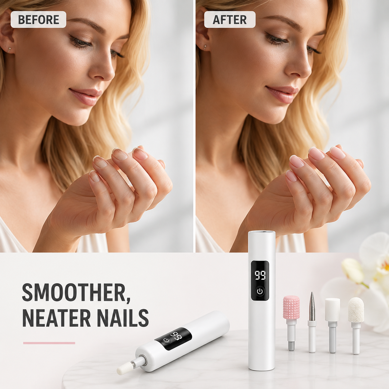Professional Ultra-Safe LED Electric Nail Grinder