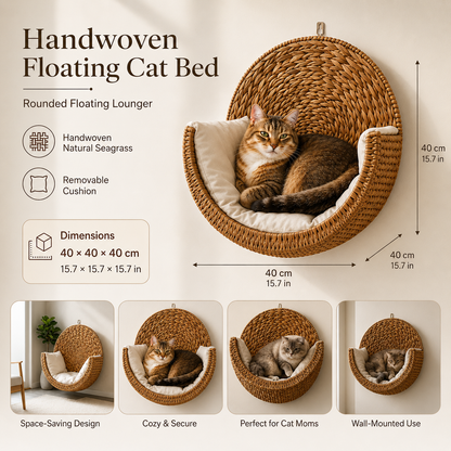 🐱 Purrfectly Cozy Handwoven Hanging Cat Bed