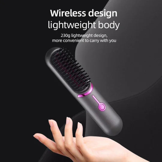 Cordless straightening and curling brush 2 in 1