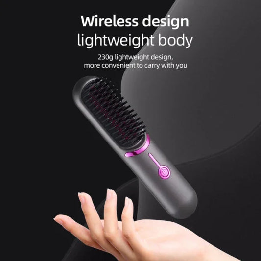 Cordless straightening and curling brush 2 in 1