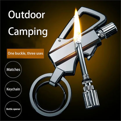 🔥Permanent Match Infinity Lighter with Multitool Keychain Bottle Opener