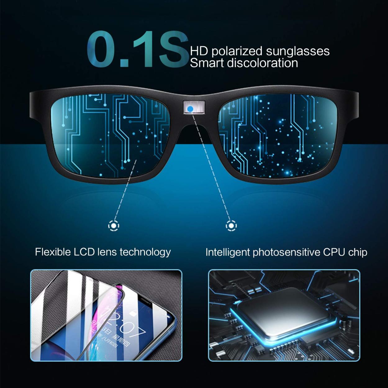 Smart Photochromic Polarized Sunglasses