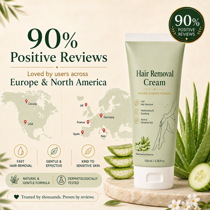 Natural Gentle Hair Removal Cream | For Women & Men, Sensitive Skin（ New and old packaging shipped at random.）