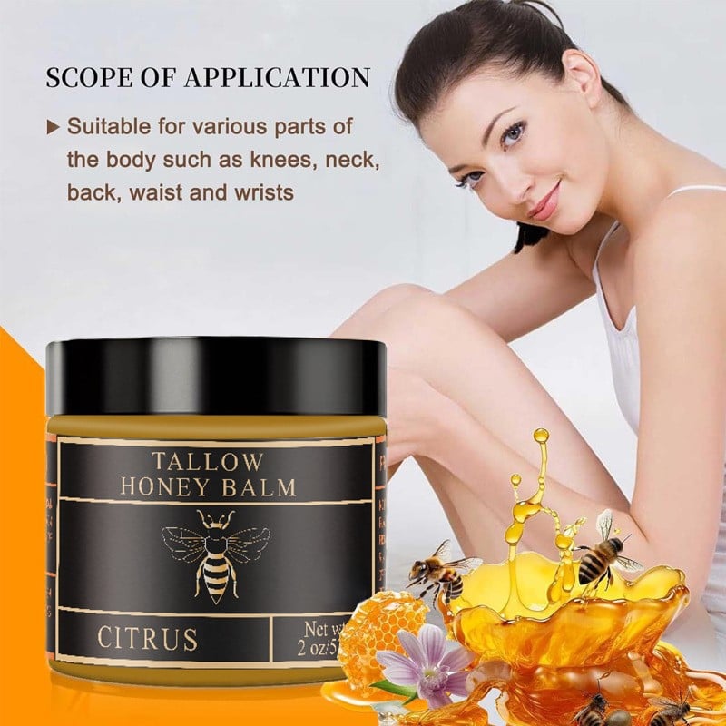 Beef Tallow and Honey Balm for Skin - Handmade All-Natural Moisturizer