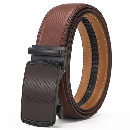 Leather Ratchet Belt With Adjustable Buckle