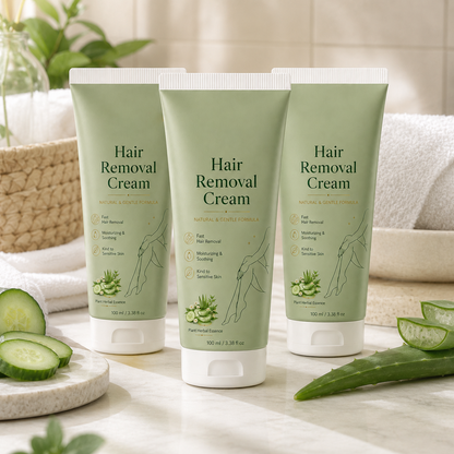 Natural Gentle Hair Removal Cream | For Women & Men, Sensitive Skin（ New and old packaging shipped at random.）