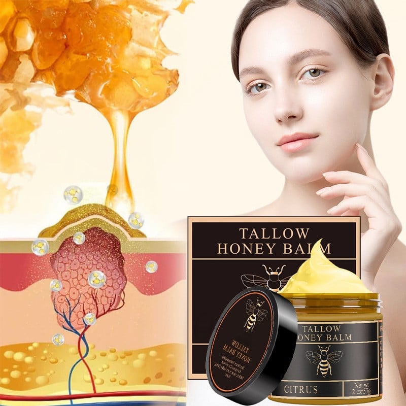 Beef Tallow and Honey Balm for Skin - Handmade All-Natural Moisturizer