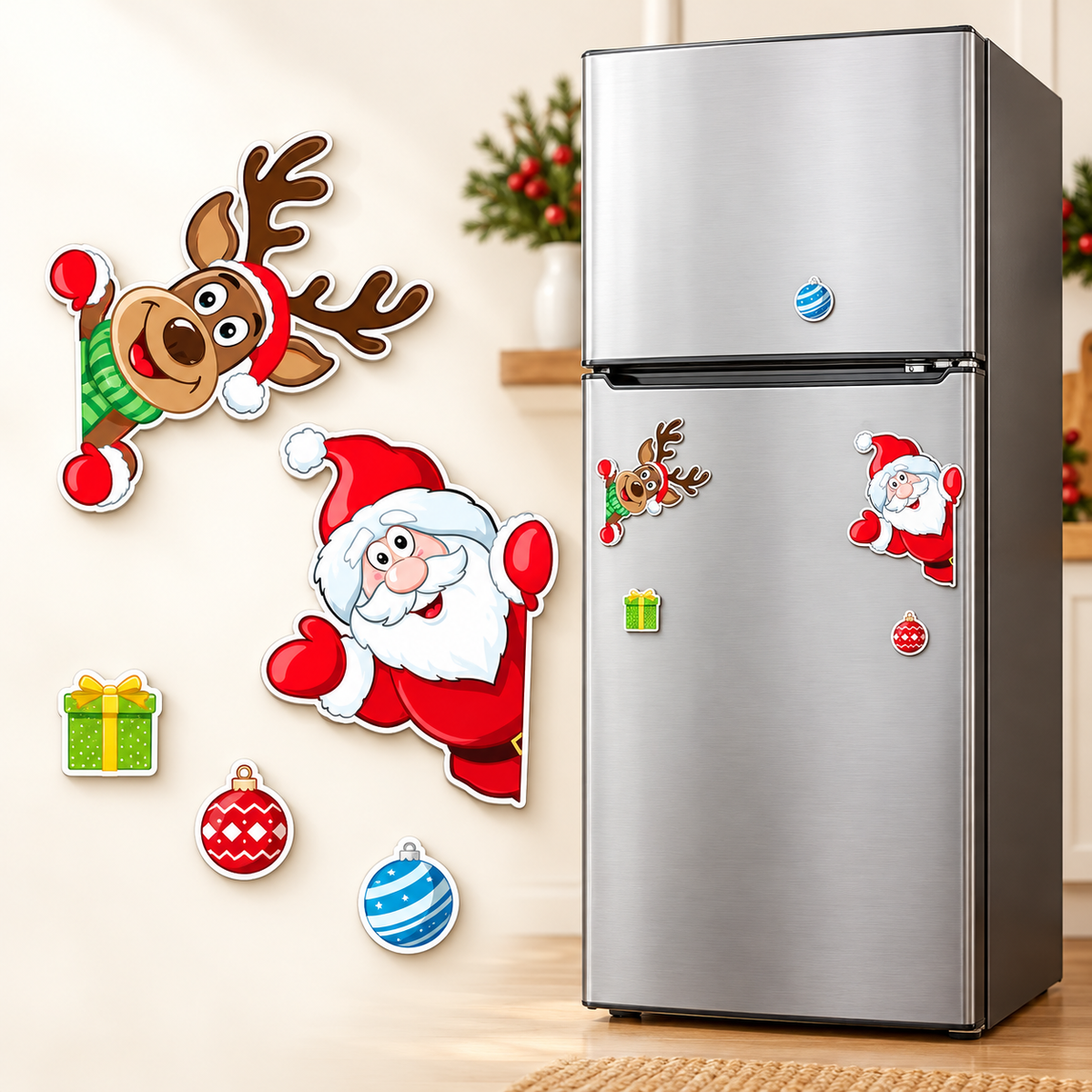 Christmas Refrigerator Magnets Fridge Decorations Set