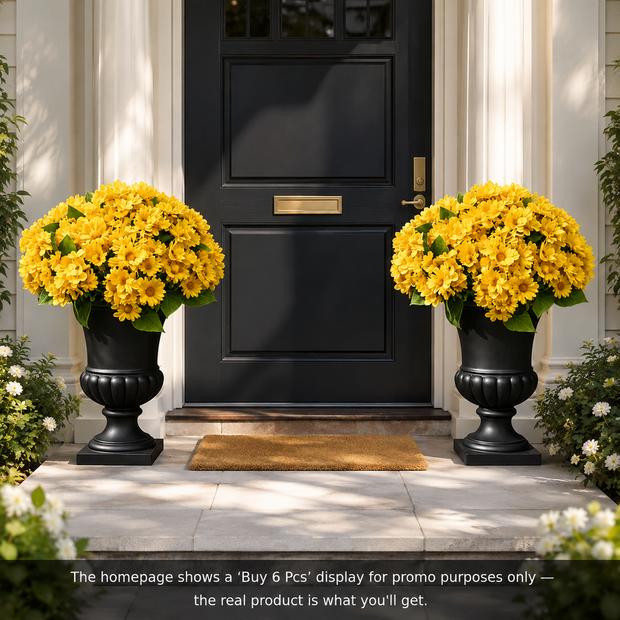 🌼- Artificial Outdoor Sunset Mums Flowers - UV resistant, Waterproof, Windproof