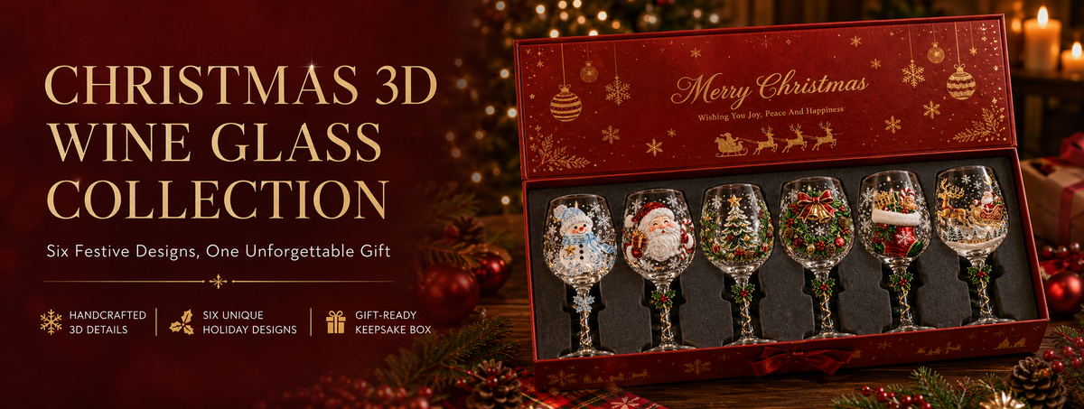Christmas 3D Wine Glass Collection