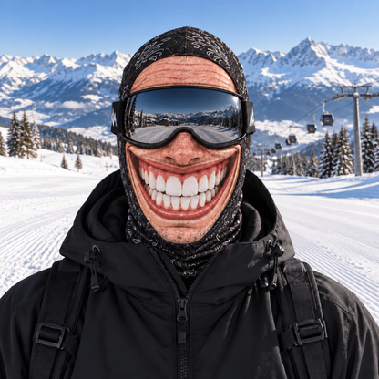 🎿 Realistic Face Balaclava – Funny Ski & Snowboard Mask for Cold Weather Adventures