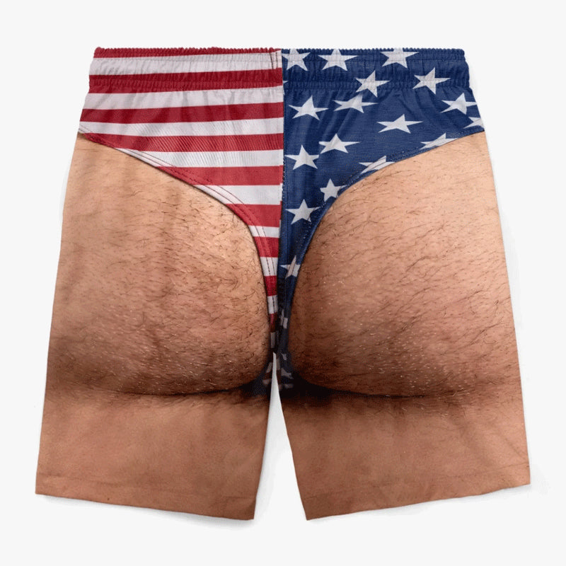 Custom Funny Patriotic Men Swim Trunks