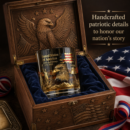 🏆Flash Sale⚡ 66K+ SOLD! 🎁US 250th Anniversary Patriotic Whiskey Glass 1776-2026