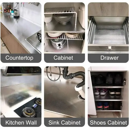 Kitchen Wallpaper Oil Proof Sticker Aluminum Foil Backsplash Self