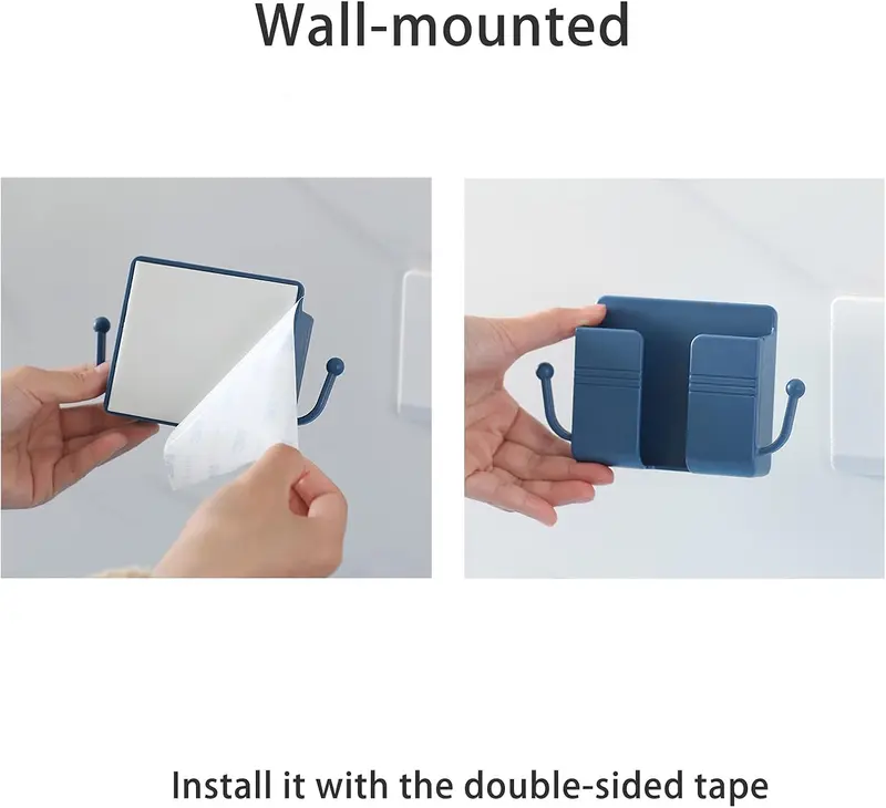 Wall Mount Phone Holder Adhesive Wall Phone Mount Charging Stand and Remote