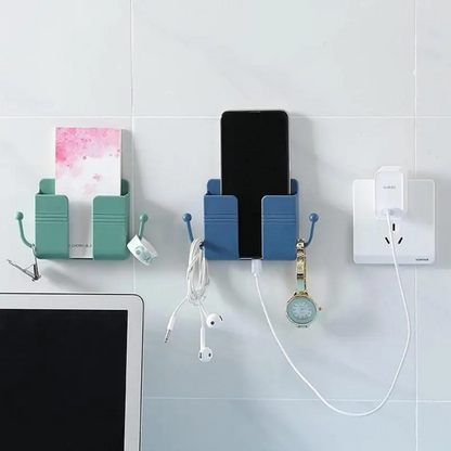Wall Mount Phone Holder Adhesive Wall Phone Mount Charging Stand and Remote