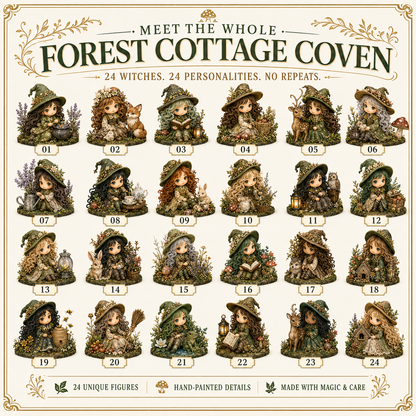 🔥 2026 The Five Covens Witch Advent Calendar – 24 Collectible Witches, 4 Magical Coven Styles