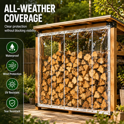Clear Waterproof PE Tarp, Transparent Outdoor Cover with Metal Grommets🛡️