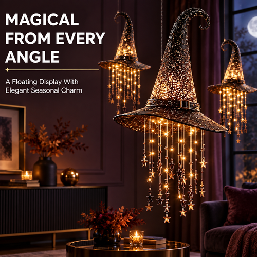 Lighted Witch Hat Hanging Chime