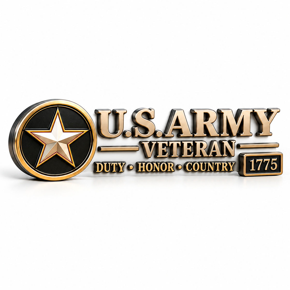3D Metal Veteran Honor Auto Badge | For daily driving & veteran gatherings