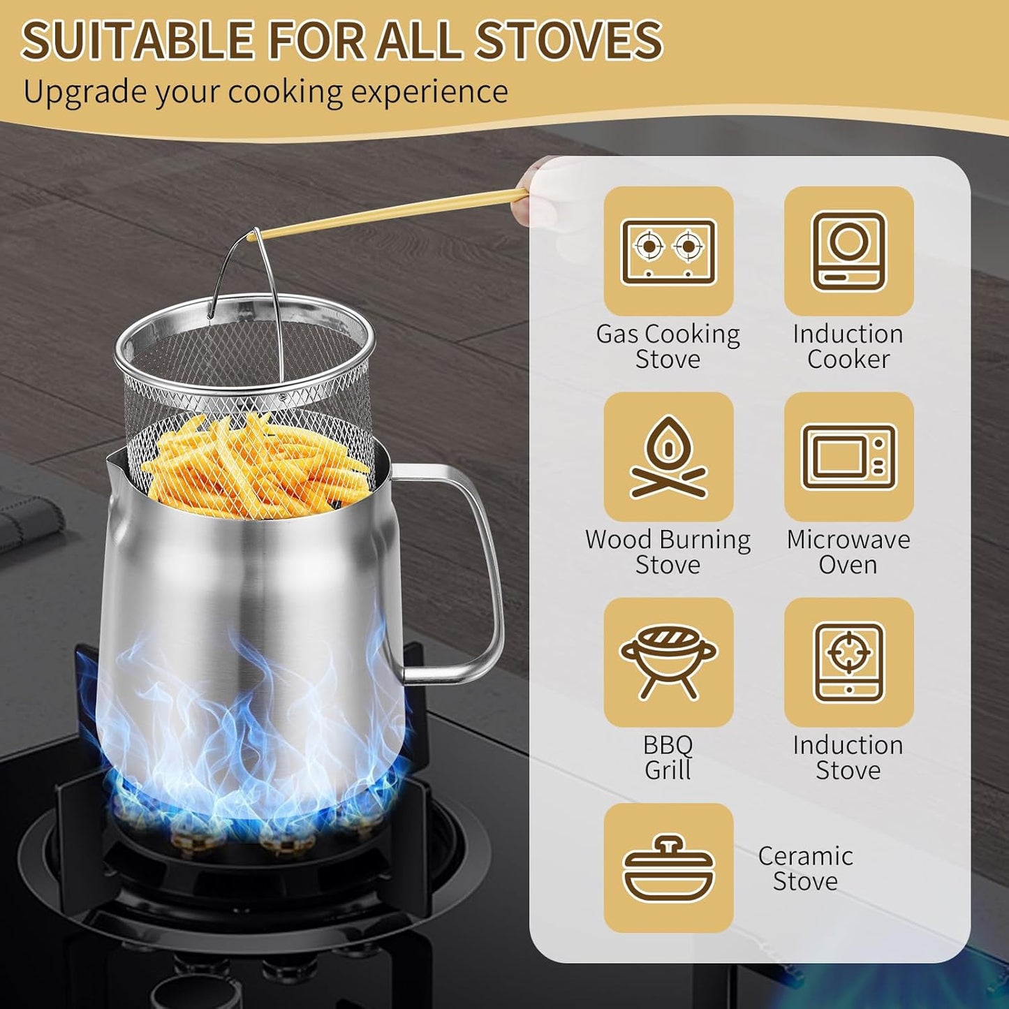4-in-1 Oil Filter Fryer Pot