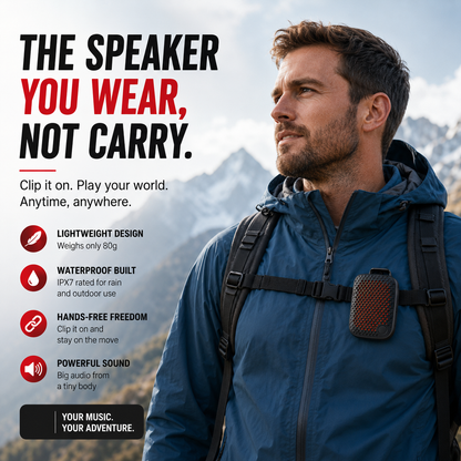 🏃 Outdoor Clip-On Bluetooth Speaker | Waterproof Speaker for Running & Cycling