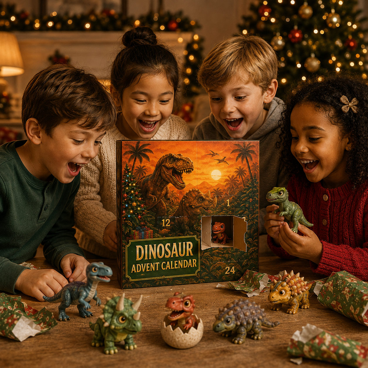 🦖Dinosaur Advent Calendar, 24‑Day Christmas Countdown Calendar