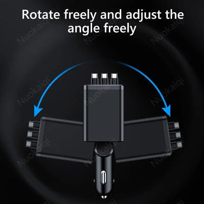 Ultimate Power Station for Phone, Pad & Laptop,Car Charger: Starry LED,1-Click Galaxy Projector,Star Projector Tangle-Free Retractable Cables & Super Fast Charge,PD20W,USB-A 65W,All 120W Max,Power Hub,