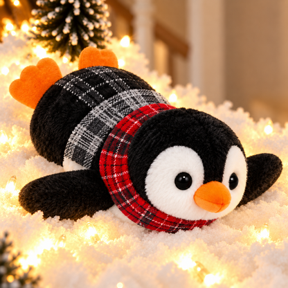 Playful Penguin Snowy Stair Railing Decor