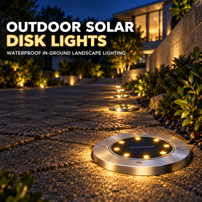 Outdoor Solar Disk Lights – Waterproof In-Ground Landscape Lighting