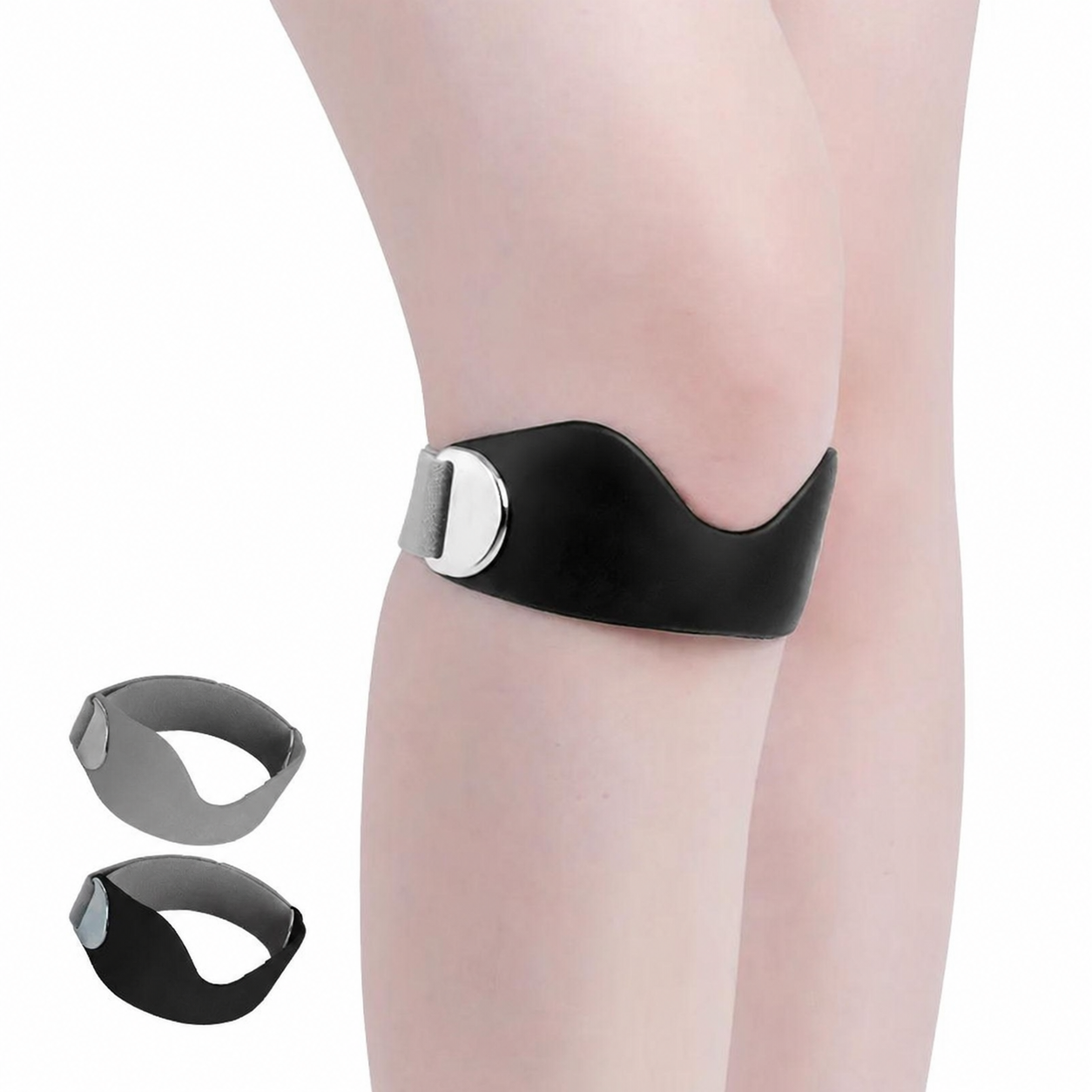 Silicone Patella Knee Strap for Pain Relief - Adjustable Support