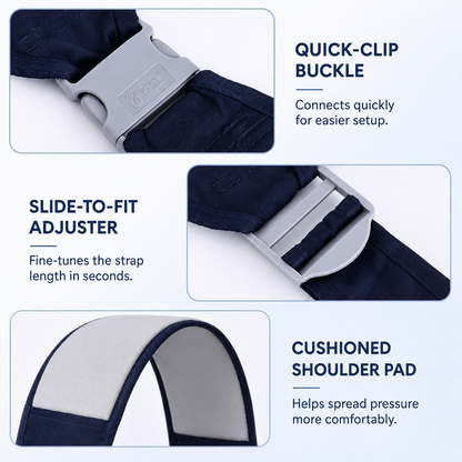 Adjustable single-shoulder portable strap | Lightweight and breathable mesh hip strap🧸