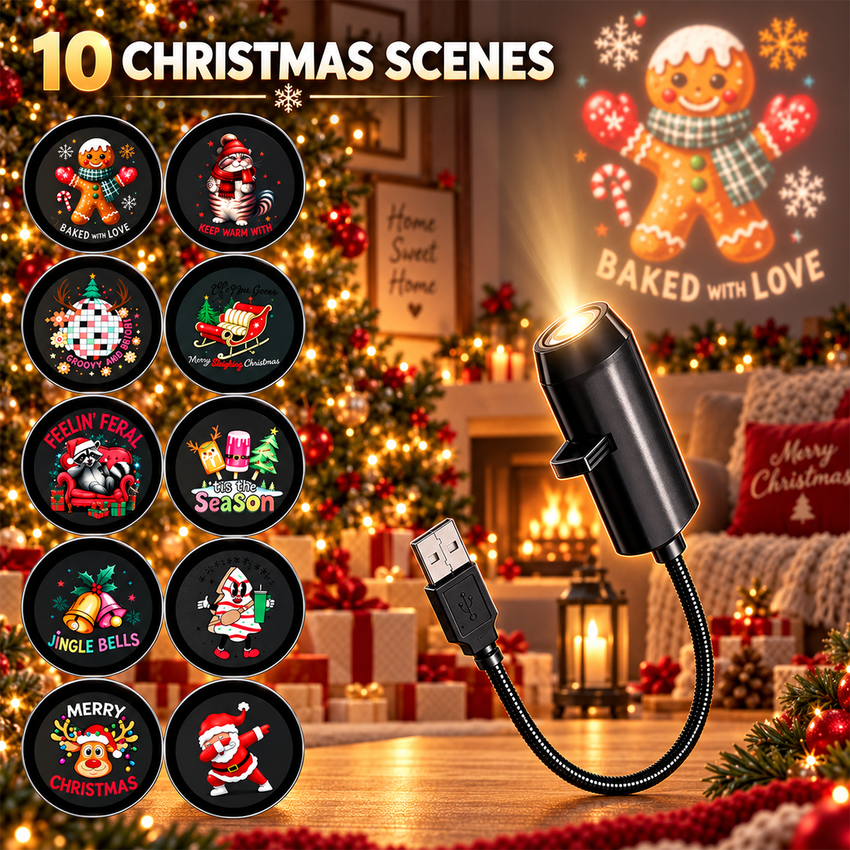 Plug‑and‑Play HD Holiday Projector, Multi‑Scene Projection Light for Christmas, Halloween & Faith‑Themed Decor 2026