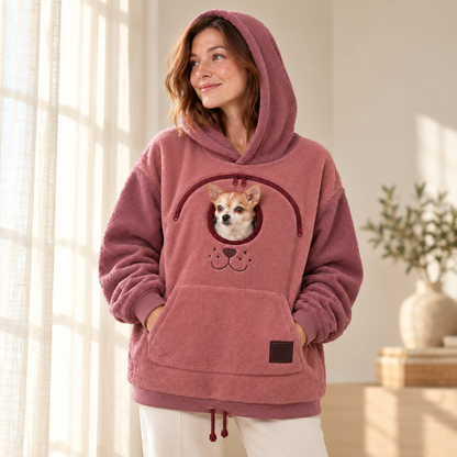 ⏰LAST DAY 50% OFF 🐾 Cozy Pet Carrier Hoodie — Built-In Pouch for Cats & Small Dogs