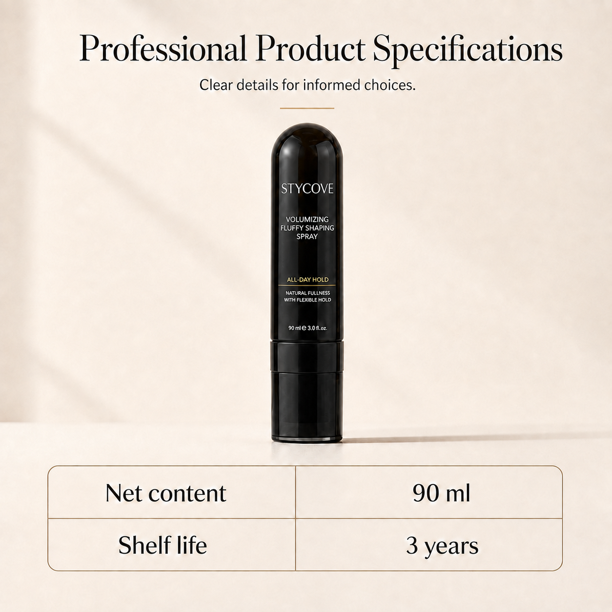 90ml Fluffy Hair Shaping Spray Long Lasting Volumizing Mist with Peach Fragrance